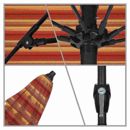 California Umbrella 9' Bronze Aluminum Market Patio Umbrella, Sunbrella Astoria Sunset 194061337264